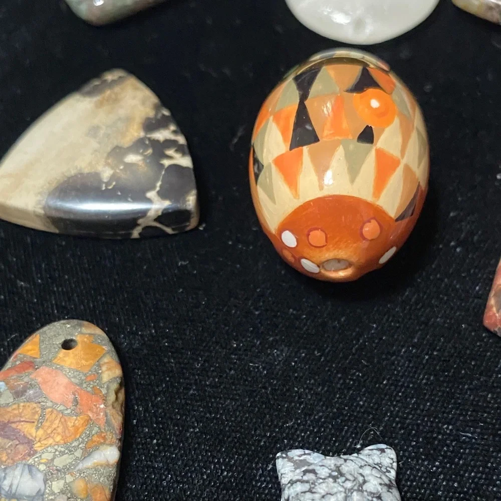 Nine Assorted natural Gemstone pendants for jewelry makers